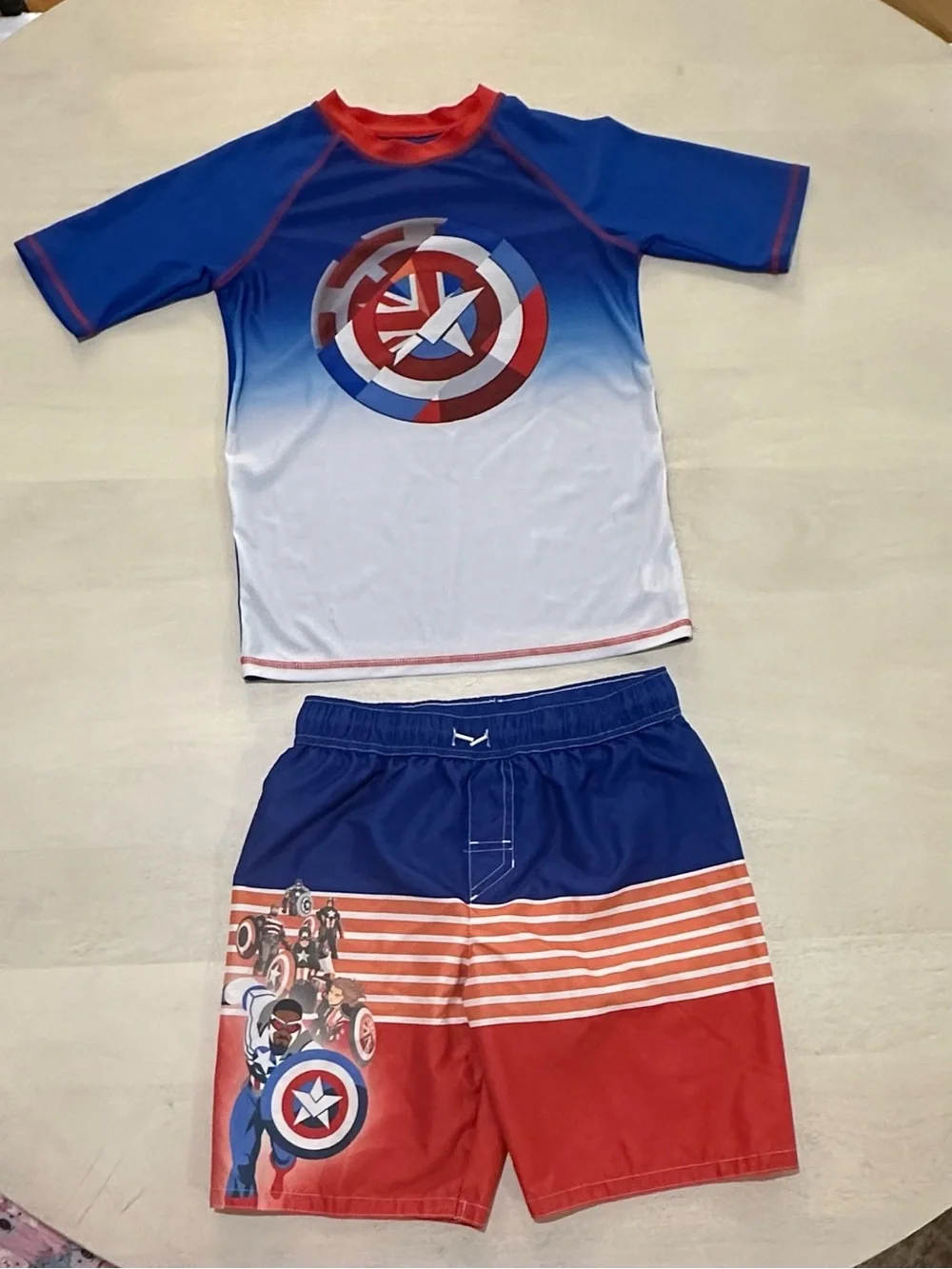 Marvel. Captain America Swim Top and Short Set.